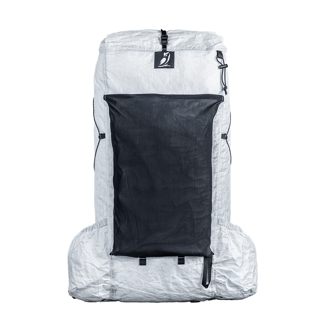Front view of CS40 Ultra backpack with a visible brand logo on a plain background