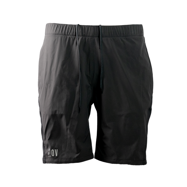 front view of men's trail shorts for hiking and running