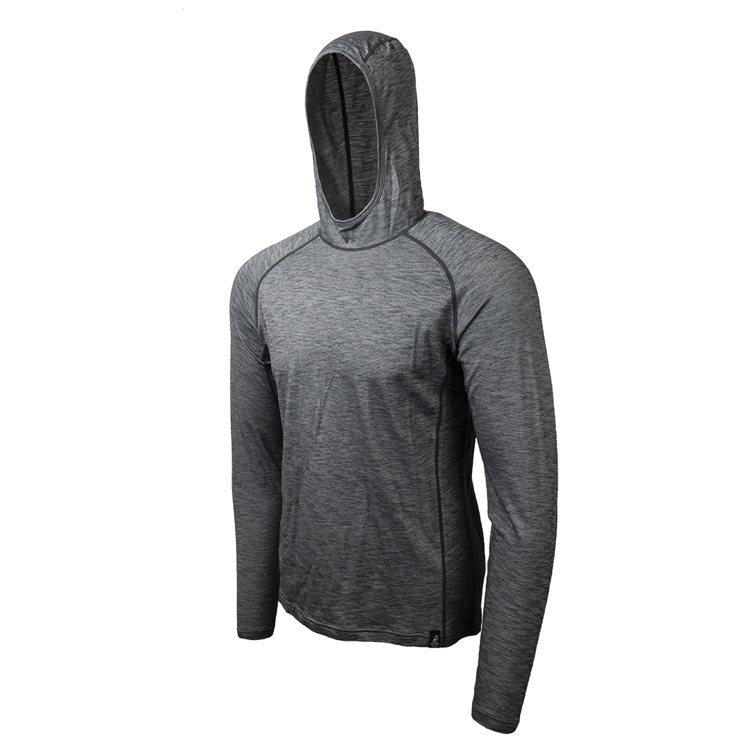 Angled front view of Tern Ultralight Merino Wool Hoodie