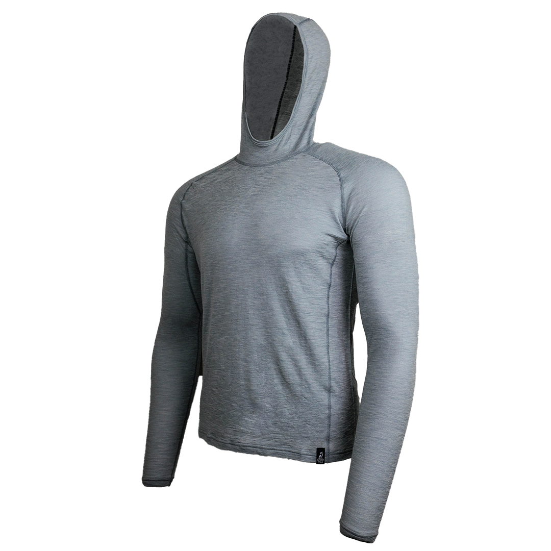 Angled front view of Tern Ultralight Merino Wool Hoodie