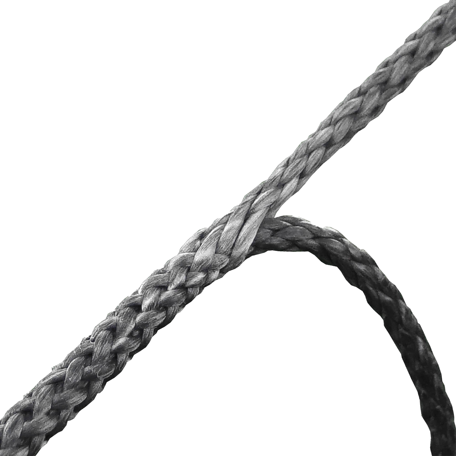 Close-up view of a Whoopie Sling suspension line spliced into a adjustable loop for an Outdoor Vitals hammock system.