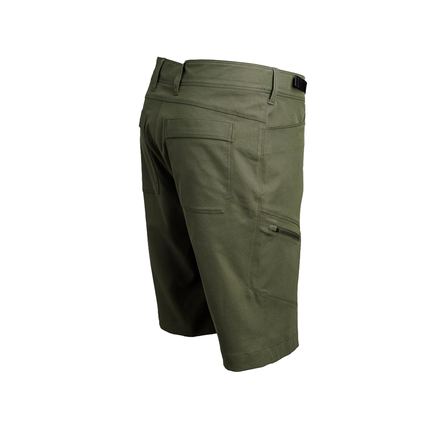 Angled rear view of men's hiking shorts