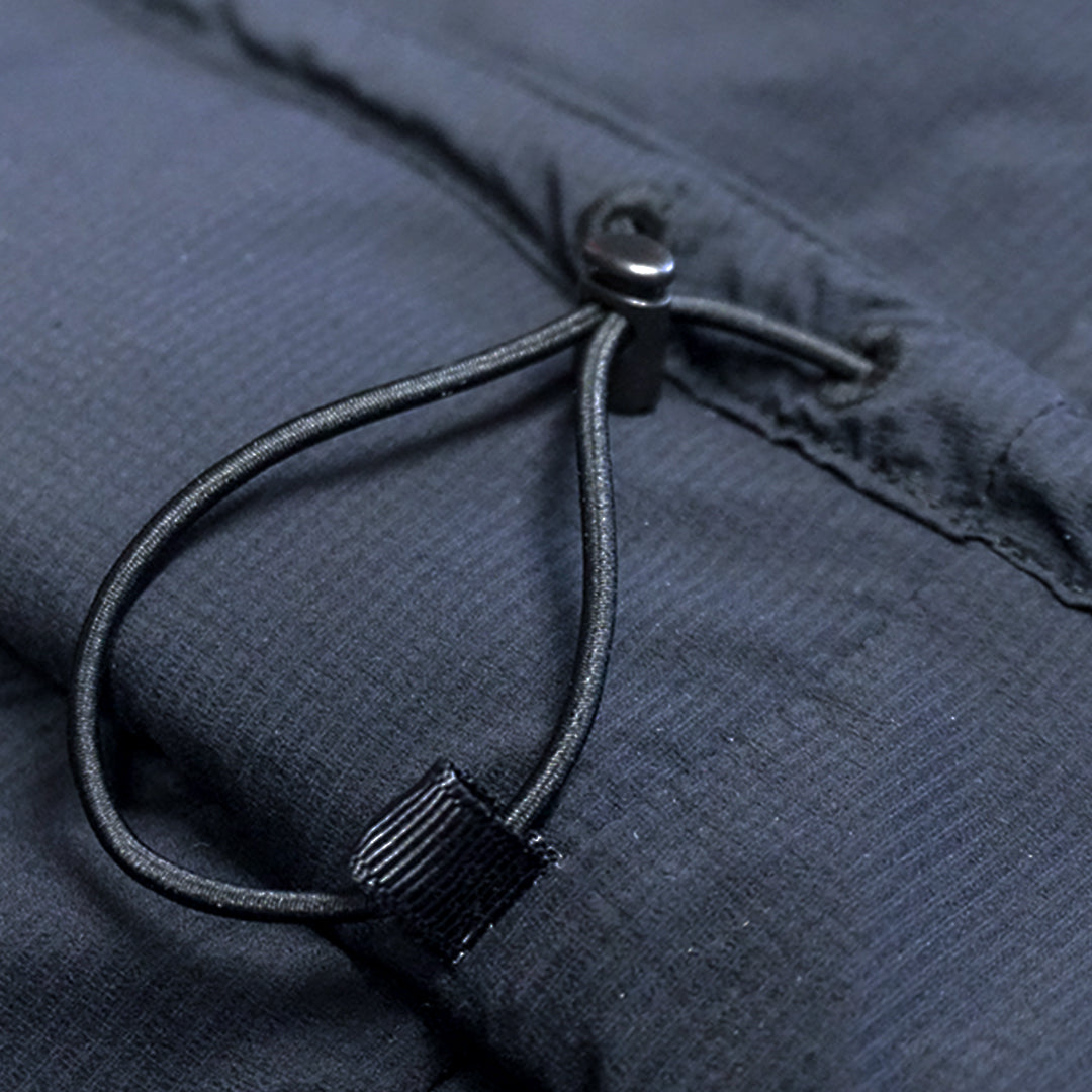 Close-up of the Outdoor Vitals Ventus Active hoodie Jacket adjustable hem drawcord