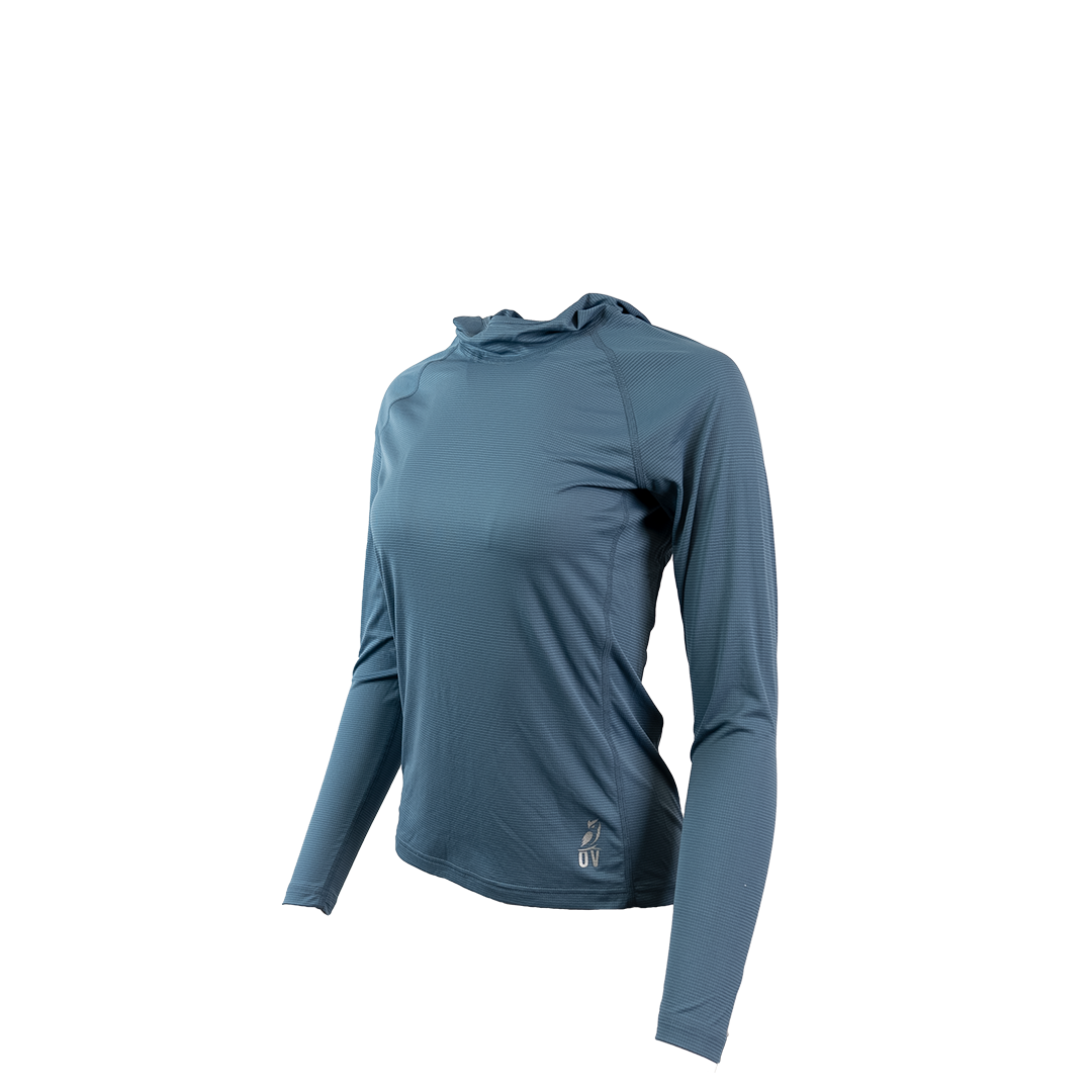 Ultralight synthetic hoodie, displaying true flat-lock seams and a minimal clean collar.