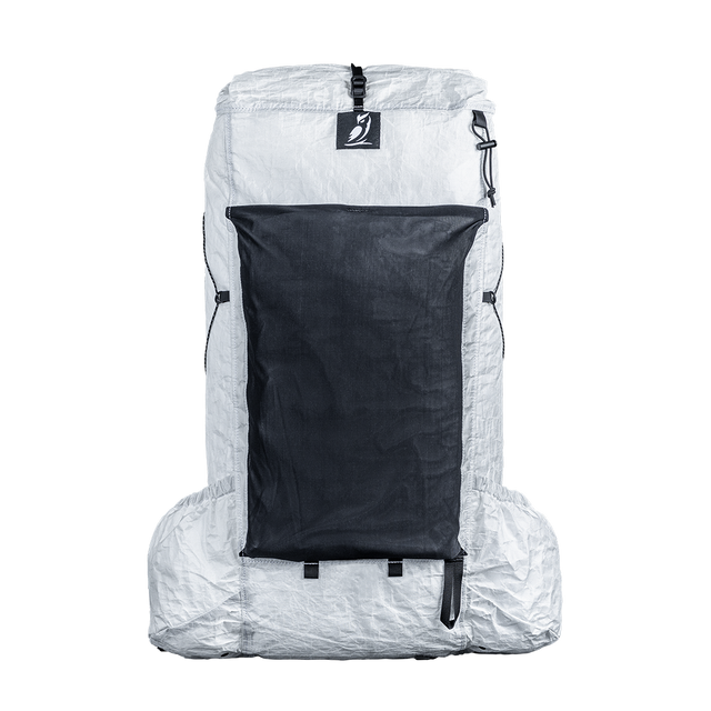 Front view of CS40 Ultra backpack with a visible brand logo on a plain background