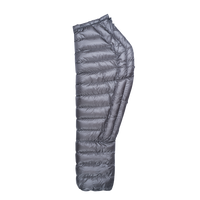 Side profile view of the Outdoor Vitals StormLoft Down TopQuilt showing its contoured shape, baffled design, and enclosed footbox.