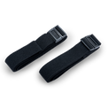 Pair of elastic sleeping pad attachment straps with clip buckles for securing the Outdoor Vitals StormLoft Down TopQuilt.