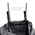 Top view of the Shadowlight 60 backpack interior showing removable carbon fiber frame stays for support and structure.