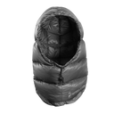 Front view of gray Outdoor Vitals down insulated ultralight balaclava.