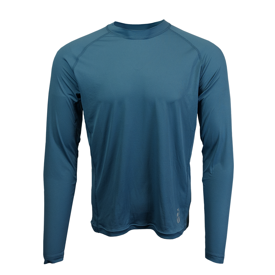Long-sleeve athletic shirt on a white background