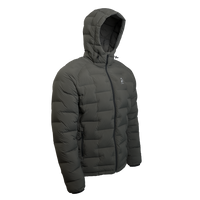 Outdoor Vitals Vantage Alpine Down Jacket – angled front view with hood, ultralight backpacking puffy