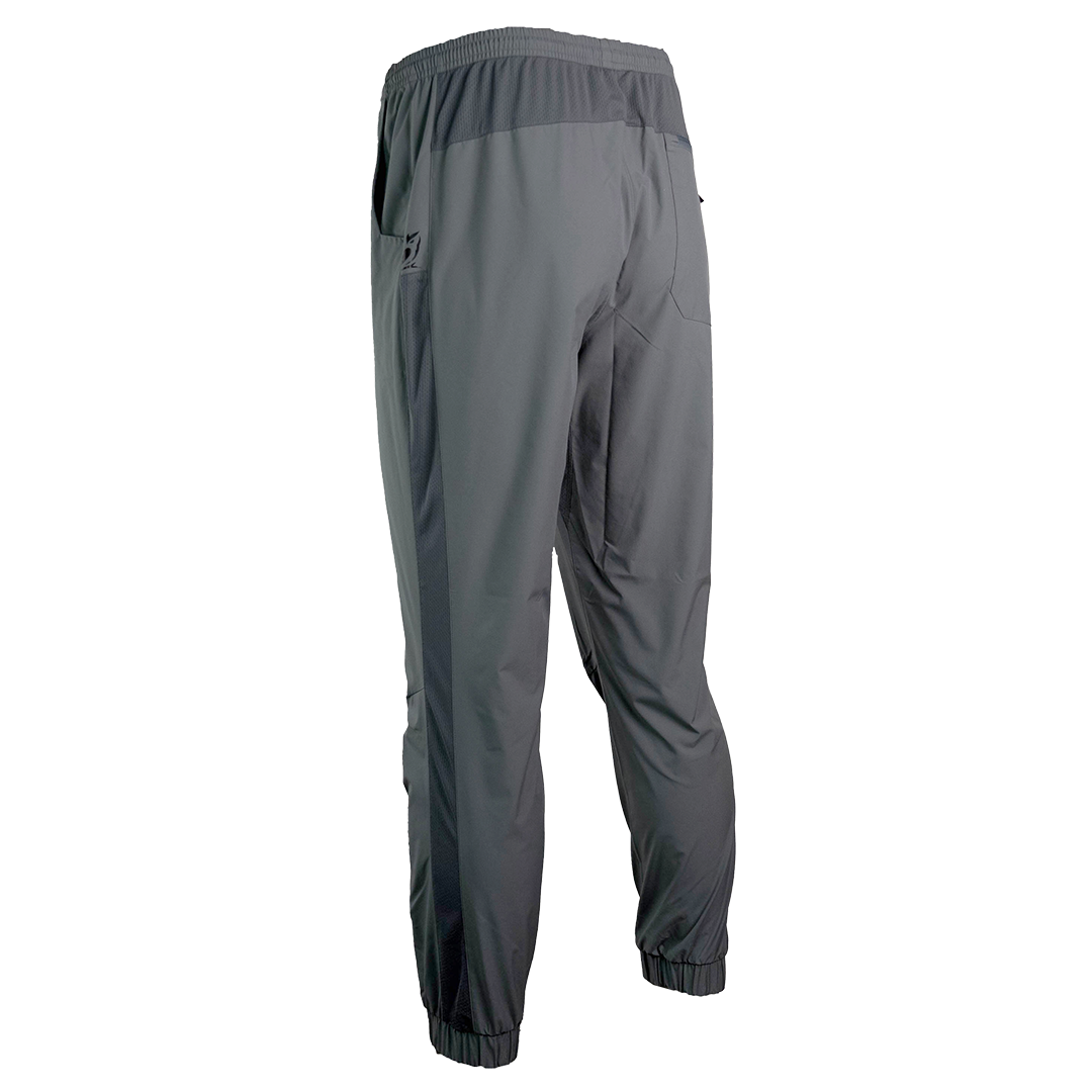 rear view of men's joggers & full length side ventilation