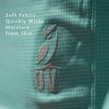 Turquoise - Close view of sun shirt fabric with moisture wicking properties