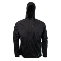 front view of windbreaker jacket for backpacking