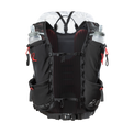 Studio rear view of the Outdoor Vitals Skyline 30 Fastpack vest harness and soft flask pockets.