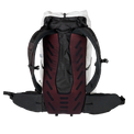 rear view of ultralight backpack for hiking showing back panel & shoulder straps