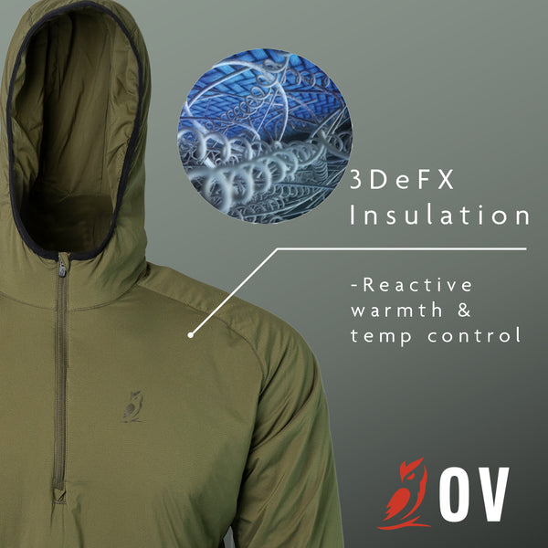 Hoodie jacket graphic with one of its insulation feature