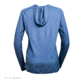 Rear view of Tern Ultralight Merino Wool Hoodie fit on women