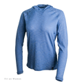 Front view of Tern Ultralight Merino Wool Hoodie fit on women