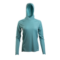 Ultralight synthetic hoodie with a hood, displaying true flat-lock seams and a minimal clean collar.