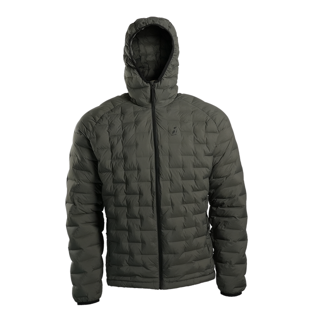 Front view of Outdoor Vitals Zulu Down Jacket featuring performance baffling and technical alpine-ready warmth.