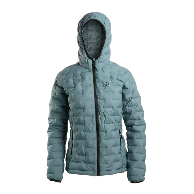 Outdoor Vitals Women’s Zulu Down Jacket – front view featuring full-zip closure, hood, and lightweight backcountry insulation.