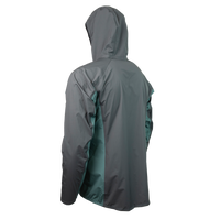 Angled back view of the ultralight rain jacket