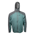 front view of men's ultralight rain jacket for backpacking