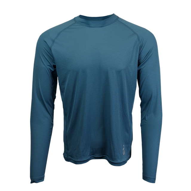 Long-sleeve athletic shirt on a white background
