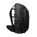 Side profile view of the Outdoor Vitals KotaUL Ultralight Travel & Adventure Backpack, showcasing the deep water bottle side pocket, zippered front access panel, and contoured shoulder strap system.