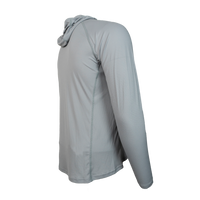 Gray Altitude Sun Hoodie rear turned view. Hoodie only.