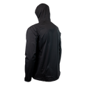 45 degree back left side view of windbreaker jacket for backpacking