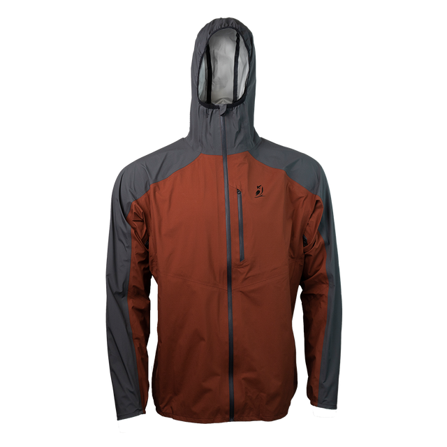 front view of men's ultralight rain jacket