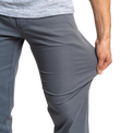 close view of men's trail pants stretch fabric