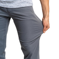 close view of men's trail pants stretch fabric