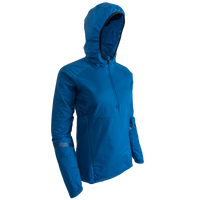 side view of women's technical hoodie