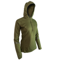 side view of women's technical quarter-zip mid layer
