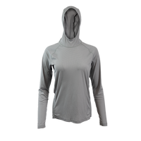 Ultralight synthetic hoodie with a hood, displaying true flat-lock seams and a minimal clean collar.
