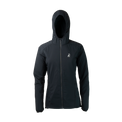 front view of women's full zip hooded jacket for backpacking